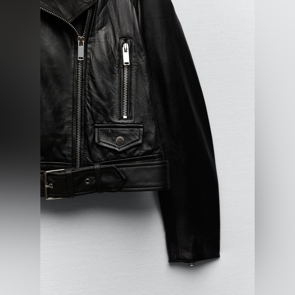 Zara 100% Leather Jacket NWT size XS - Picture 5 of 8